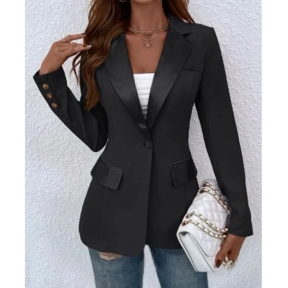 Classic Khaki Button Work Jacket Coat Blazer - Picture 8 of 14